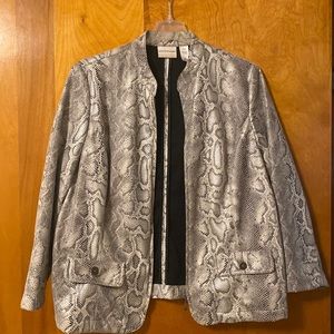 Alfred Dunner Faux Snakeskin Metallic Jacket